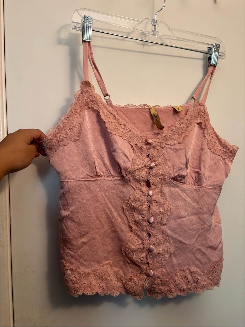 Shyanne Pink Lace Trim Cami Top - Women's Summer Tank